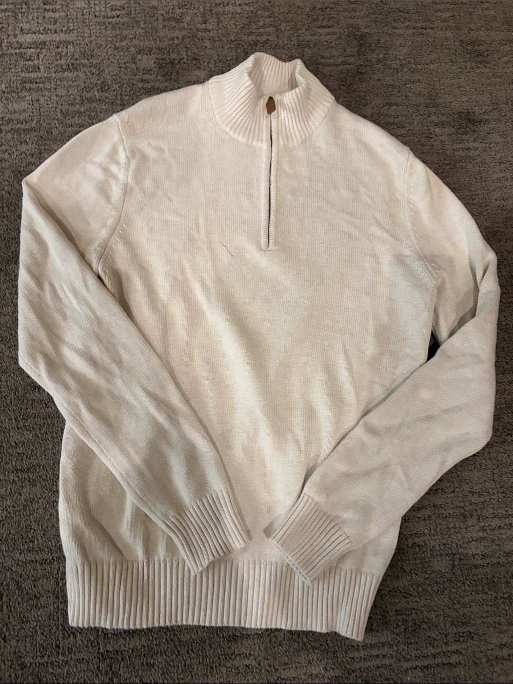 St. John's Bay Cream Half-Zip Mock Neck Sweater